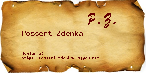 Possert Zdenka névjegykártya